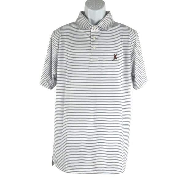 Draddy Sport Polo Shirt Large Short Sleeve Winged Foot Golf Striped TP-3408 - Picture 1 of 10